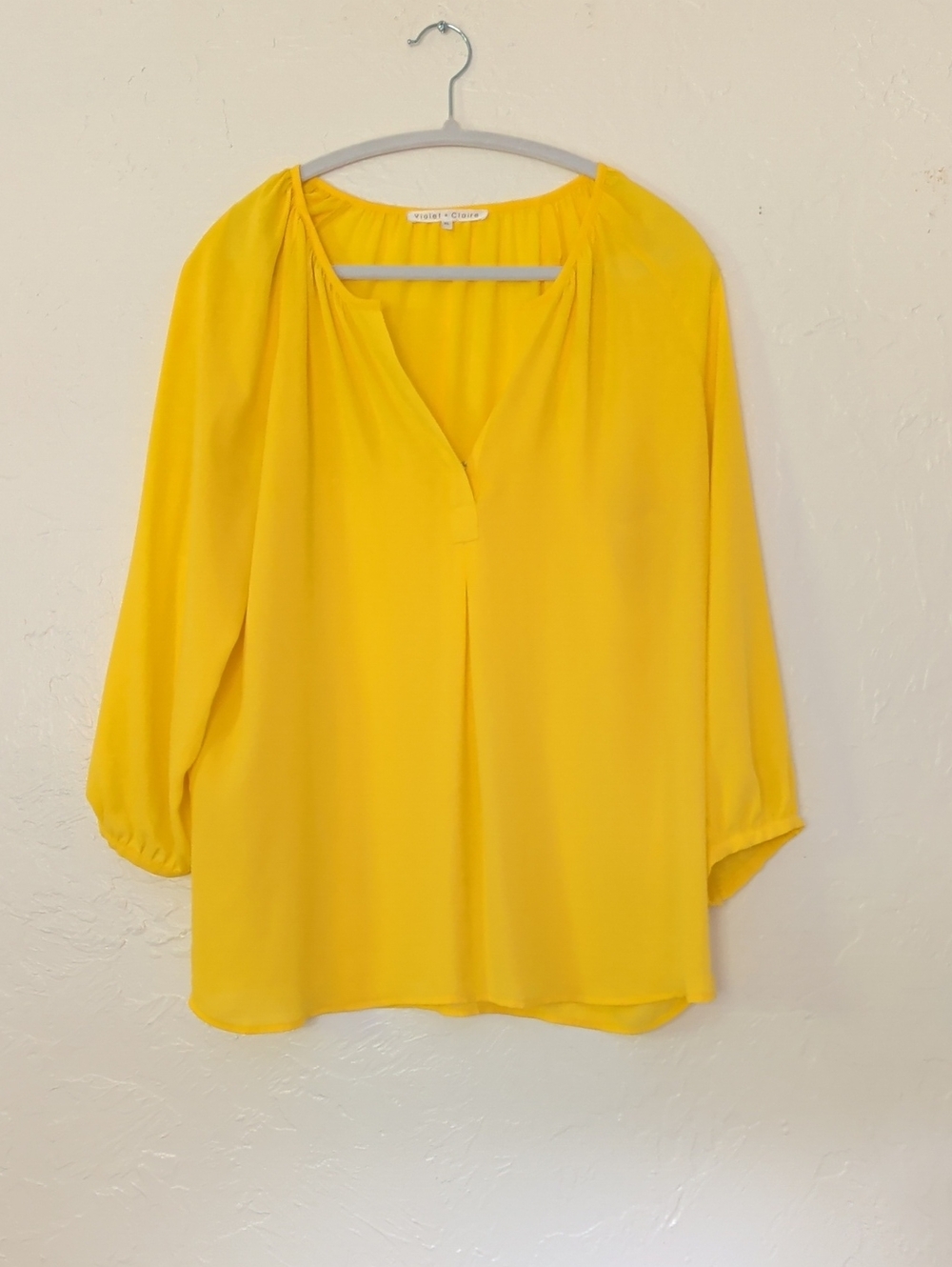 Violet & Claire Sunny Yellow V-Neck Tunic Top